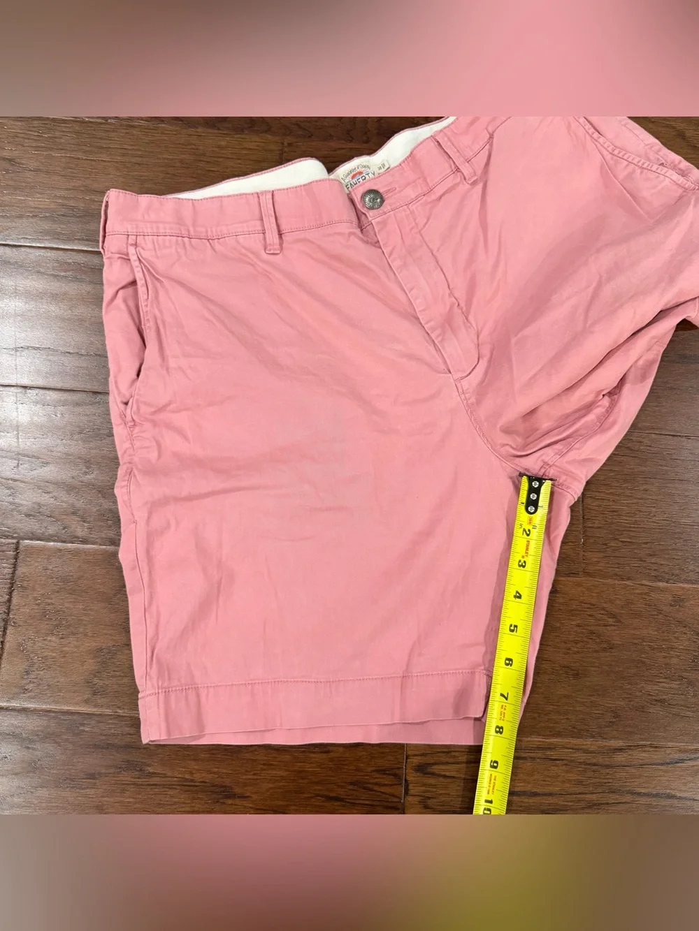 Faherty Men’s Island Life Shorts 38x8 Pink Organic Cotton Stretch Chino